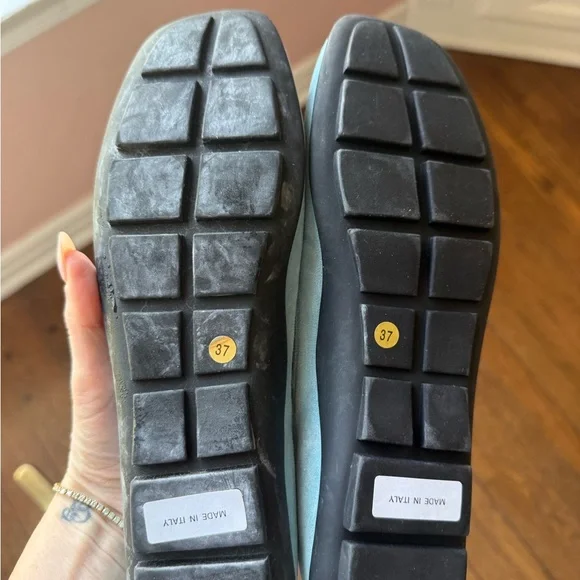 Barneys New York Blue Suede Loafers - Picture 4 of 4